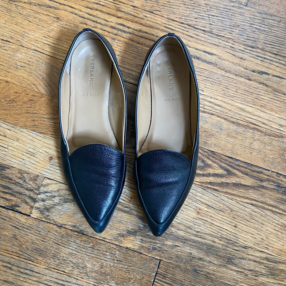 Everlane Modern Point Black Flats